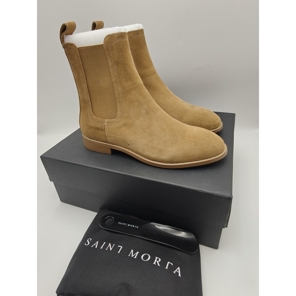 Saint Morta‎ Nomad Chelsea Boots Mens Size 8 Brown Suede Ankle Pull On Camel